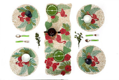 Hawamahal Multicolor Polyester Table Linen Set(Pack of 5)