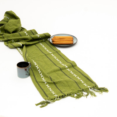BBM Green 180 cm Reversible Table Runner(Cotton)
