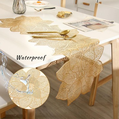 Dakshya Industries Gold 93 cm Table Runner(Vinyl, PVC)