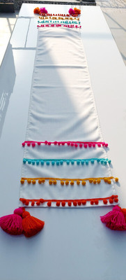 Throwpillow White, Multicolor 33 cm Table Runner(Polyester)