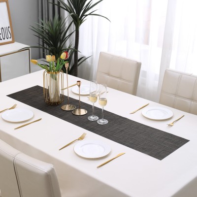 HOKiPO Brown 135 cm Reversible Table Runner(PVC)