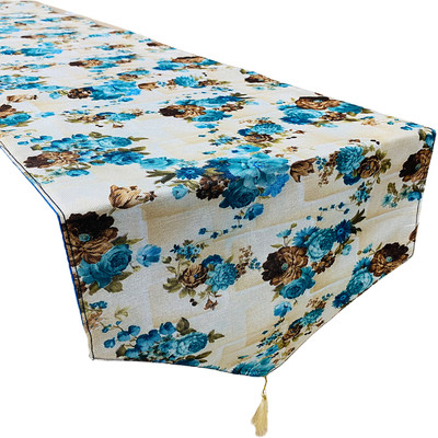 KUBER INDUSTRIES Blue 186 cm Table Runner(Cotton)