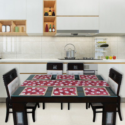 Glassiano Red 213.36 cm Table Runner(PVC)