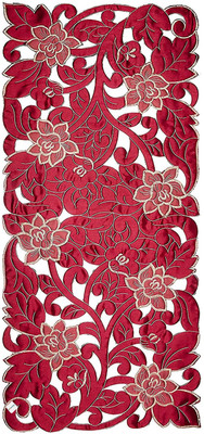 HOMESTIC Maroon 82 cm Table Runner(Cotton)