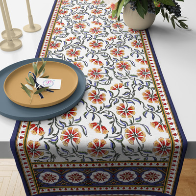 SUBHUSHA Multicolor 13 cm Table Runner(Polyester)