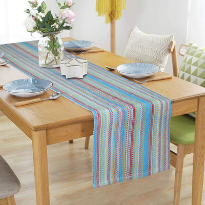 Home Colors Multicolor 36 cm Reversible Table Runner(Cotton)