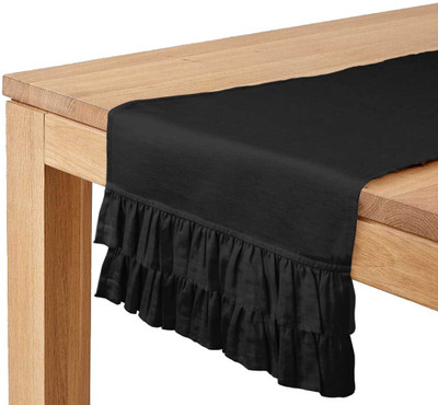 Vargottam Black 35.56 cm Table Runner(Cotton)