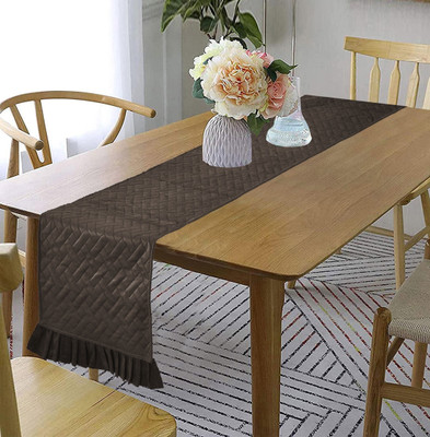 RRC Brown 183 cm Reversible Table Runner(Velvet)