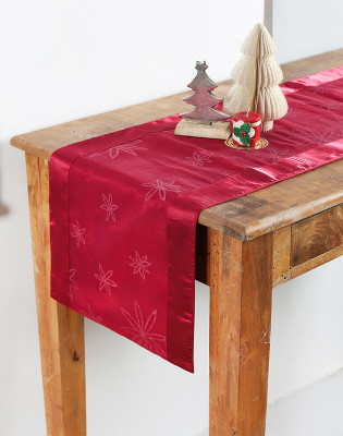 RATAN CART Red 177 cm Table Runner(Cotton)