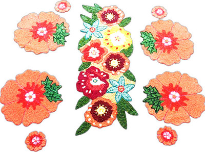 Hawamahal Orange Polyester Table Linen Set(Pack of 5)