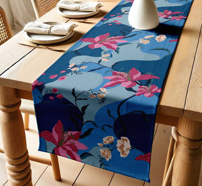 Vargottam Blue 152 cm Table Runner(Cotton)