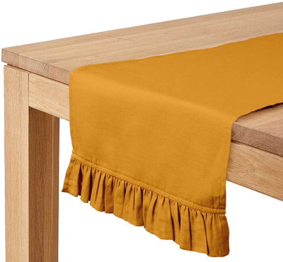 Vargottam Yellow 228.6 cm Table Runner(Cotton)