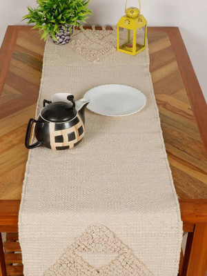 Bloomtex Beige 137 cm Reversible Table Runner(Cotton)
