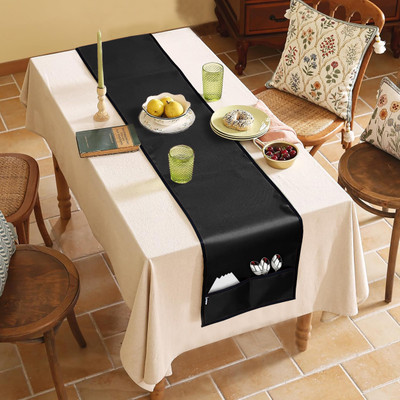 Nabaat Black 182 cm Table Runner(Polyester)