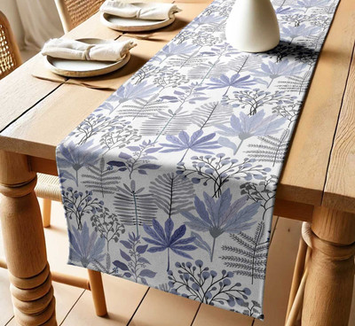 Vargottam Grey 152 cm Table Runner(Cotton)