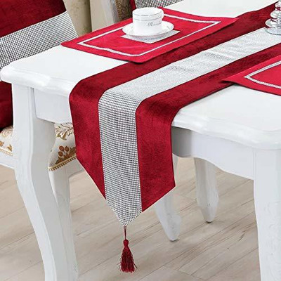 The Purple Tree Red 180 cm Table Runner(Velvet)