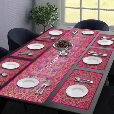 Handicraft Bazarr Pink 152 cm Table Runner(Silk)