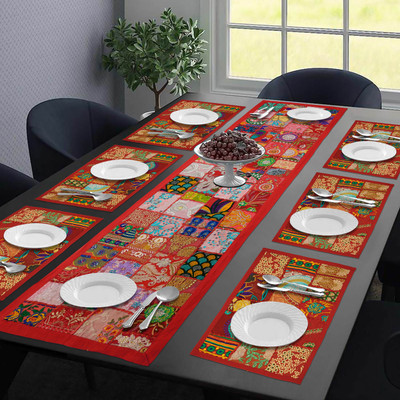 Handicraft Bazarr Red 152 cm Table Runner(Cotton)