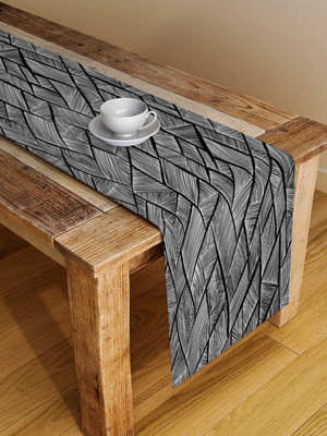 Alina decor Grey 125 cm Table Runner(Polyester)