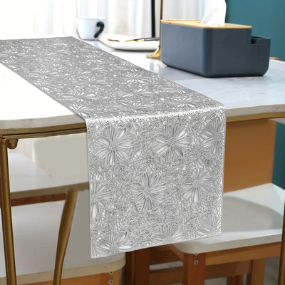 Dakshya Industries Silver 180 cm Table Runner(PVC)