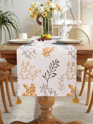 Dekor World Yellow 240 cm Table Runner(Cotton)