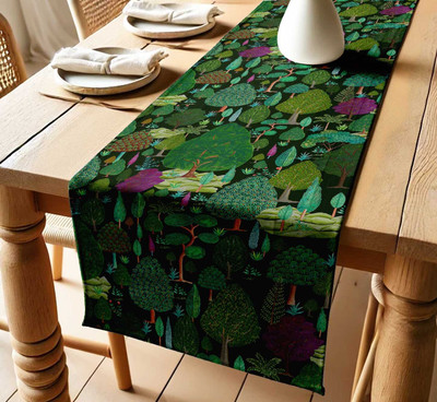 Vargottam Green 152 cm Table Runner(Cotton)