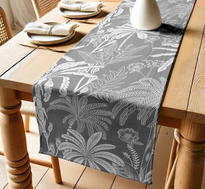 Vargottam Grey 152 cm Table Runner(Cotton)