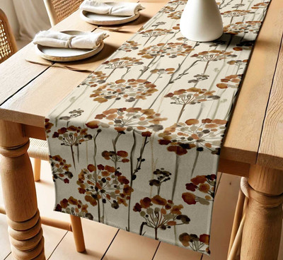 Vargottam Beige 152 cm Table Runner(Cotton)