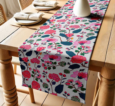 Vargottam Pink 152 cm Table Runner(Cotton)