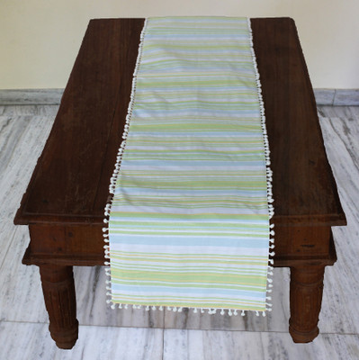 Dekor World Green 240 cm Table Runner(Cotton)