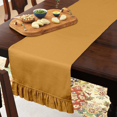 Vargottam Yellow 228.6 cm Table Runner(Cotton)