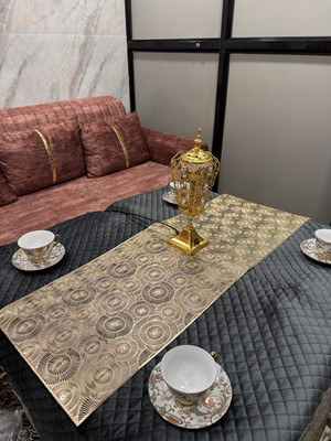 Rizwan Handloom Gold 90 cm Table Runner(PVC)
