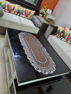 DELHI PVC CORP Brown 40 cm Table Runner(Lace)
