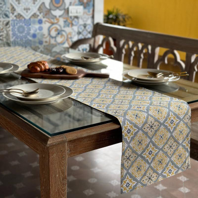 Oak & Lily Yellow 180 cm Table Runner(Cotton)