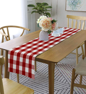 Lushomes Red 33 cm Table Runner(Cotton)
