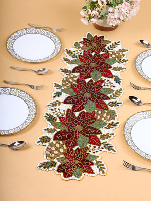 Hawamahal Multicolor 90 cm Table Runner(Polyester)