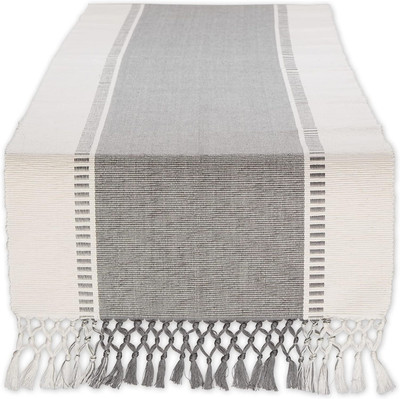Bloomtex Grey 137 cm Reversible Table Runner(Cotton)