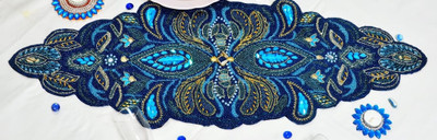 Z SS E COLLECTION Blue 90 cm Table Runner(Satin)