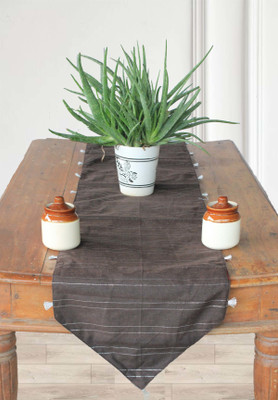 Dekor World Brown 180 cm Table Runner(Polyester)