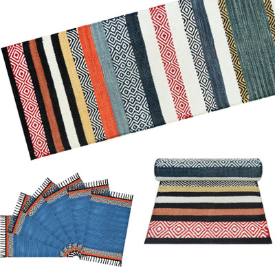 house of handmade Multicolor 180 cm Reversible Table Runner(Cotton)