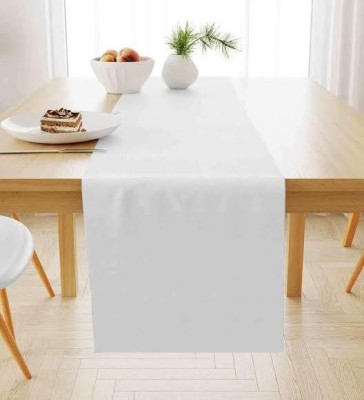 MAGIZH White 242 cm Reversible Table Runner(Cotton)