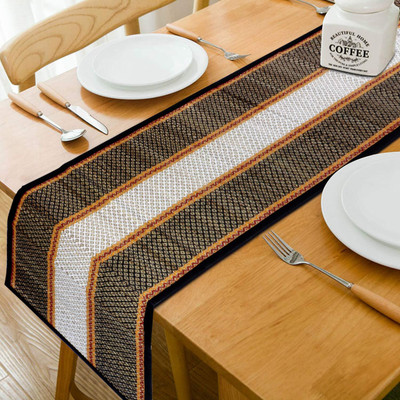 HOKiPO Black 180 cm Reversible Table Runner(River Grass)