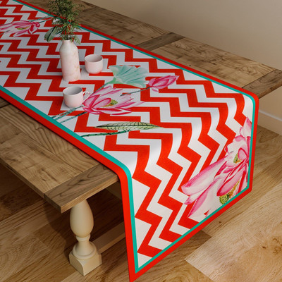 SEJ BY NISHA GUPTA Red, White, Pink 121.92 cm Table Runner(Cotton)