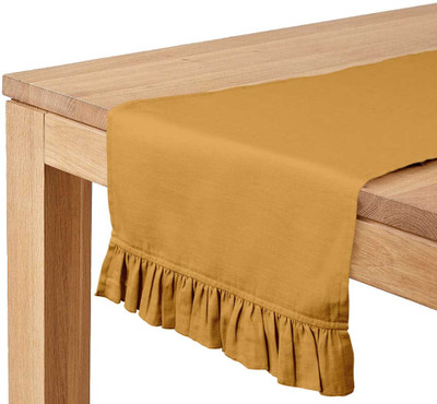 Vargottam Yellow 91.44 cm Table Runner(Cotton)