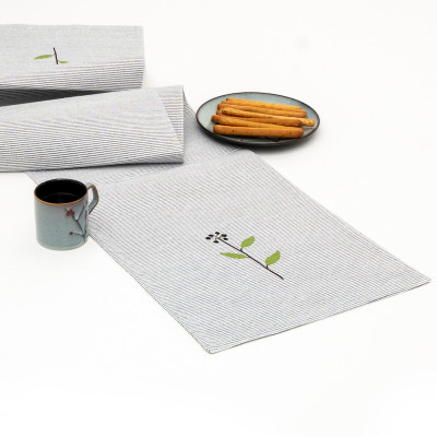 The Hive Grey 33 cm Reversible Table Runner(Cotton)