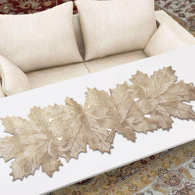 KUBER INDUSTRIES Gold 92 cm Table Runner(Satin)