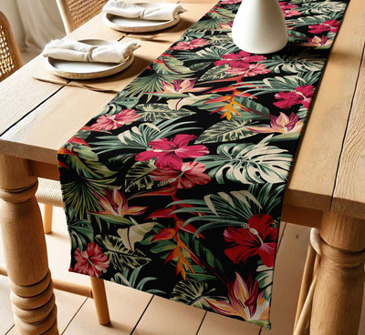 Vargottam Green 152 cm Table Runner(Cotton)
