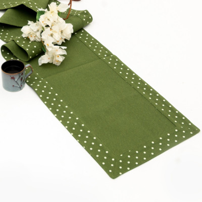 The Hive Dark Green 33 cm Reversible Table Runner(Cotton)