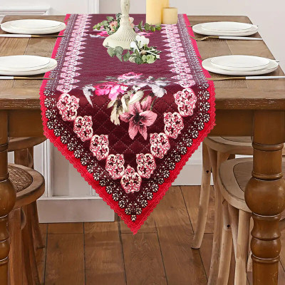 DPA Collection Maroon 193 cm Table Runner(Linen)
