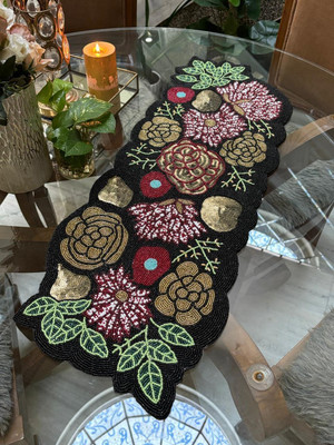 AMIGOSSTUDIO Multicolor 91 cm Table Runner(Polyester)
